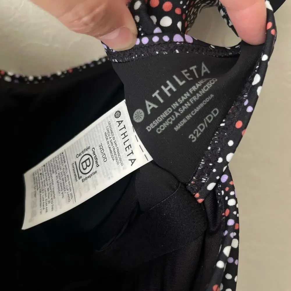 Athleta square neck tankini swim top 32D / DD NWT